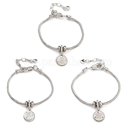 Латунные микропаве кубические цирконии европейские браслеты BJEW-K261-16P-1