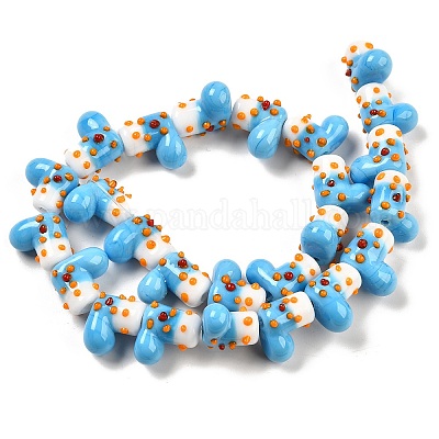 Нити бугорчатых бусин ручной работы в технике лэмпворк LAMP-U001-01G-1-1