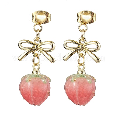 4 пара сережек-гвоздиков из смолы 4 цветов EJEW-TA00481-1