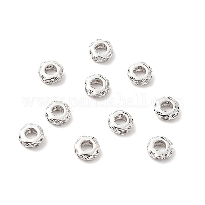 Плоские круглые латунные микропрозрачные прозрачные кубические циркониевые бусины-разделители KK-L237-016P-1