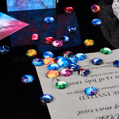 60шт 15 стилей стеклянных кабошонов GLAA-TA0001-76-1