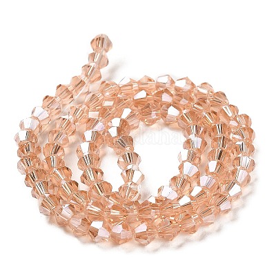 Прозрачные стеклянные бусины гальваническим пряди EGLA-A039-T4mm-B15-1