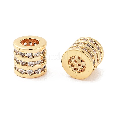 Колонна латунные микропаве прозрачные кубические циркониевые бусины KK-S394-05B-1