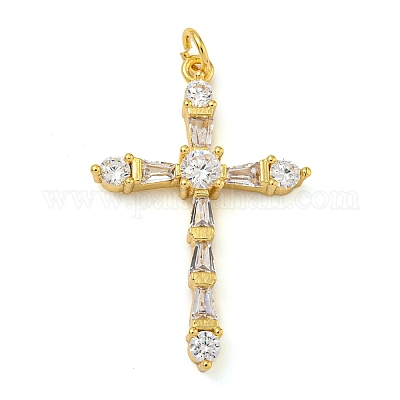 Покрытие стойки латунь микропаве прозрачные подвески из кубического циркония KK-Z063-05G-1