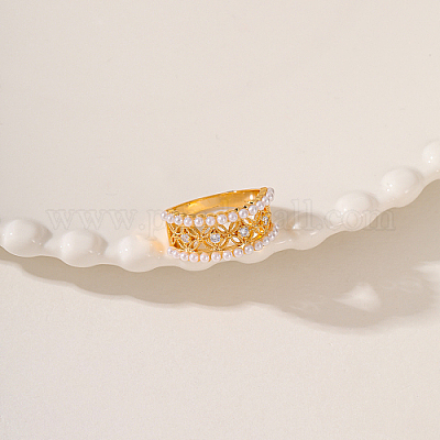 Латунь микро проложить кубический цирконий палец кольцо AH5761-2-1