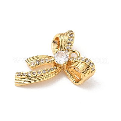Латунные микропаве прозрачные подвески с фианитом KK-D504-23A-G-1