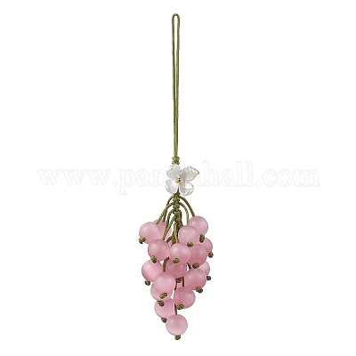 Подвеска в виде винограда с кошачьим глазом HJEW-TA00414-02-1