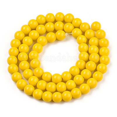 Непрозрачные сплошные цветные стеклянные бусины GLAA-T032-P6mm-08-1