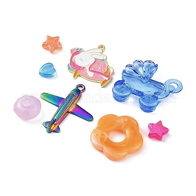 10 шт. эмаль из сплава с акриловыми бусинами и подвесками 100 г. FIND-XCP0002-60-1