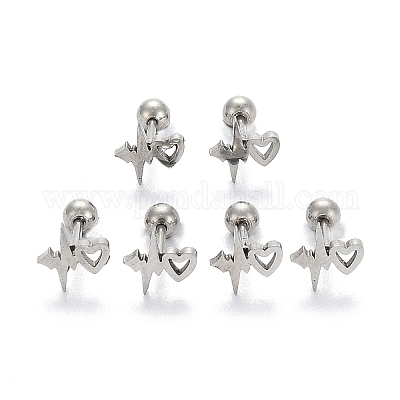 Серьги-штанги для хрящей из нержавеющей стали 201 EJEW-R147-40-1