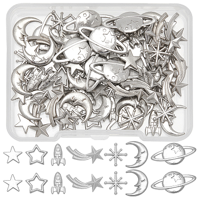 Кабошоны из цинкового сплава на космическую тему FIND-SC0011-74C-1