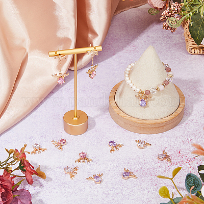 12 шт. 3-х цветные подвески из латунного стекла со стразами GLAA-FH0001-82-1