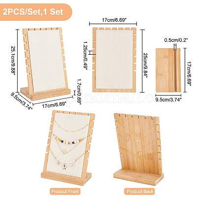 Бамбуковая древесина несколько стендов для ожерелий NDIS-WH0009-13C-1