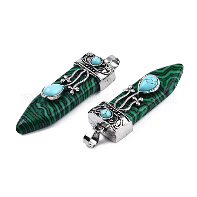 Синтетического малахита подвески G-S292-05C-1