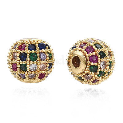 Стойки обшивки латунь кубического циркония бусы ZIRC-S001-8mm-C02-1