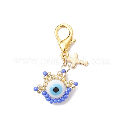 Кулон лэмпворк ручной работы от сглаза HJEW-MZ00374-1