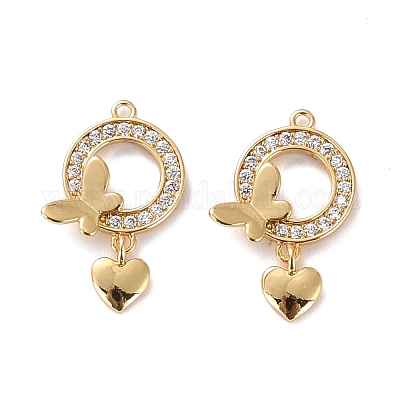 Латунные микро проложить кубического циркония подвески ZIRC-P092-015G-RS-1
