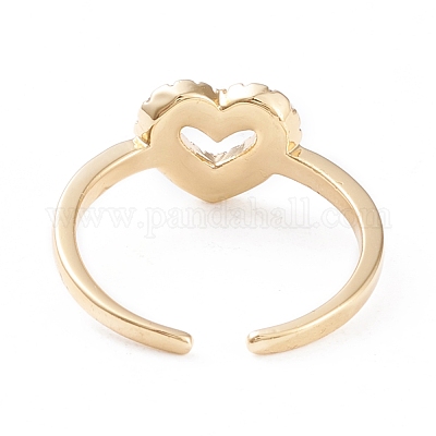 Латунные микро проложить манжеты кольца кубического циркония RJEW-F102-09G-01-1