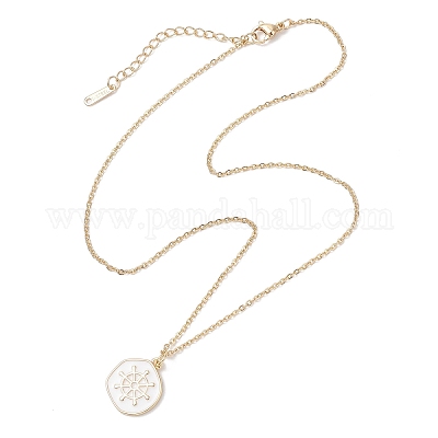 Ожерелья-цепочки с подвеской Ocean Summer из нержавеющей стали 304 NJEW-JN05543-1