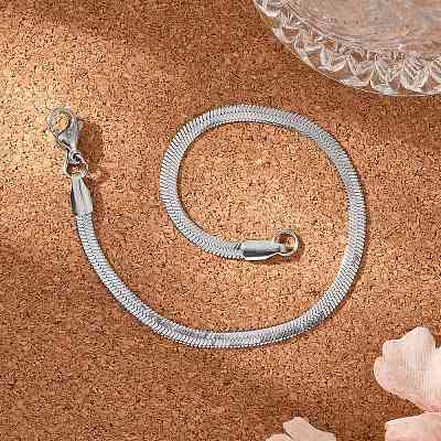 Браслеты-цепочки с рисунком «елочка» из нержавеющей стали марки 304 BJEW-P236-15P-1