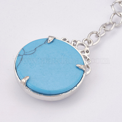 Синтетический бирюзовый брелок KEYC-P041-C013-1