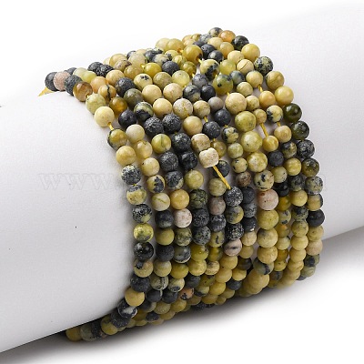 Бусы из натуральной желтой бирюзы (яшмы) G-Z116-A19-3mm-1