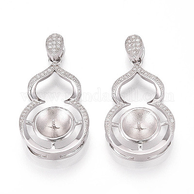 925 подвеска-гвоздик из стерлингового серебра с микропаве из кубических цирконий STER-N016-50P-1