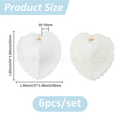 6 шт. натуральные бусины из ракушек SHEL-MA0001-01-1