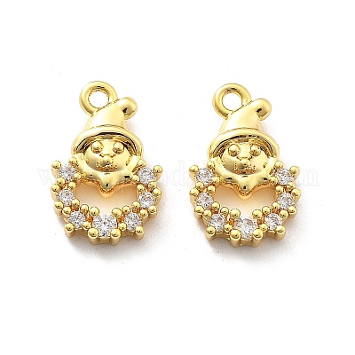 Латунные микро проложить кубического циркония подвески KK-U049-04G-06-1