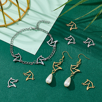 16 шт. 2-х цветные подвески-соединители из нержавеющей стали STAS-GA0001-91-1