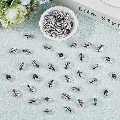 100 шт. гальванизированные натуральные бусины из ракушек каури BSHE-LT0001-05B-1