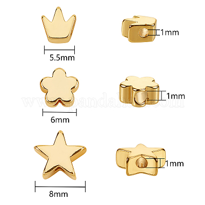 30шт 3 стильные латунные бусины KK-SZ0001-54-1