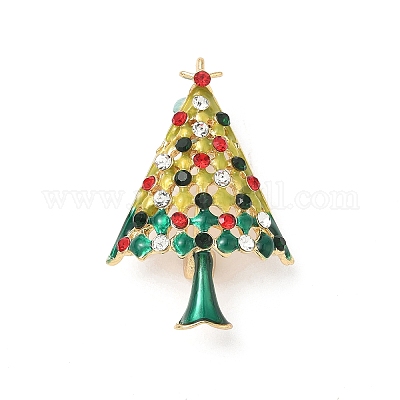 Рождественская брошь из сплава со стразами для рюкзака JEWB-I045-01KCG-01-1