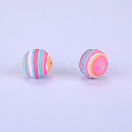 Perles focales rondes en silicone imprimées SI-JX0056A-56-1