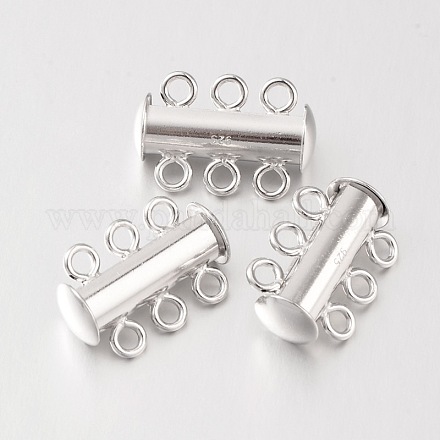 6-Hole Sterling Silver Slide Lock Clasps STER-I005-22P-1