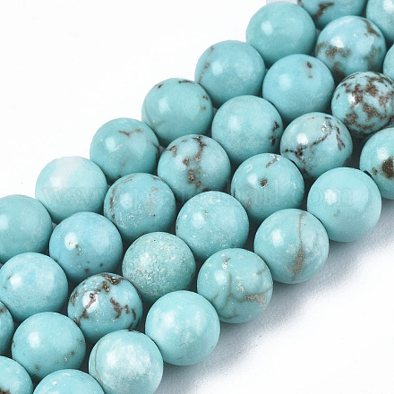 Round Natural Howlite Beads Strands G-TAG0001-01C-1