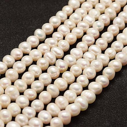 Brins de perles de culture d'eau douce naturelles PEAR-F005-06-1