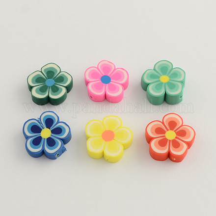 Handmade Polymer Clay Flower Beads CLAY-Q219-006-1