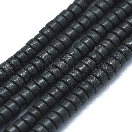 Natural Black Stone Beads Strands G-F631-A14-1
