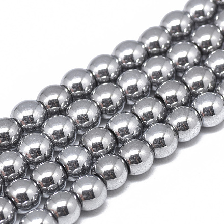 Chapelets de perles en hématite synthétique sans magnétiques G-T061-49A-1