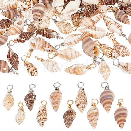 100 pièces 10 styles pendentifs en coquillage naturel PALLOY-AB00159-1