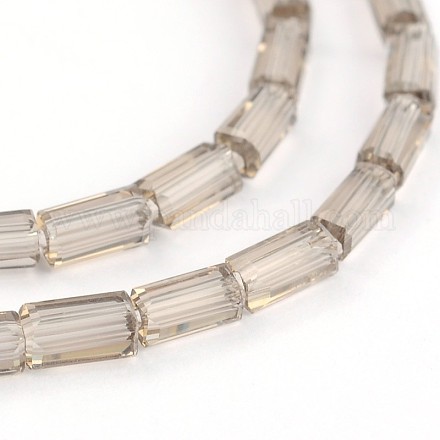 Faceted Cuboid Transparent Glass Bead Strands GLAA-J081-A03-1