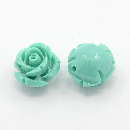 Perles roses de fleur de 3D en corail synthétique CORA-A006-12mm-033-1