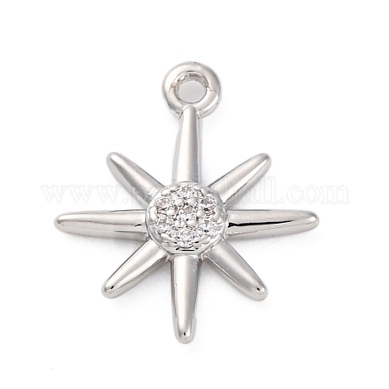 Латунные микропаве прозрачные подвески с фианитом KK-Z084-01P-1