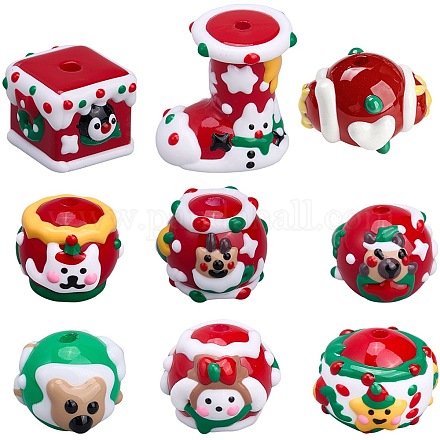 9 стиль непрозрачные бусины из акриловой эмали SACR-SC0001-42-1