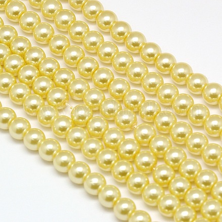 Hebras redondas de perlas de vidrio teñido ecológico HY-A002-6mm-RB071-1