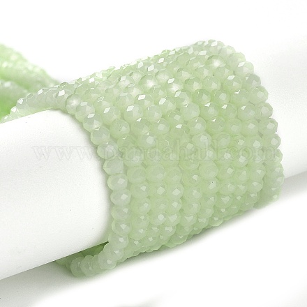 Запекание расписных стеклянных бусин с имитацией нефрита DGLA-A034-J2MM-A21-1