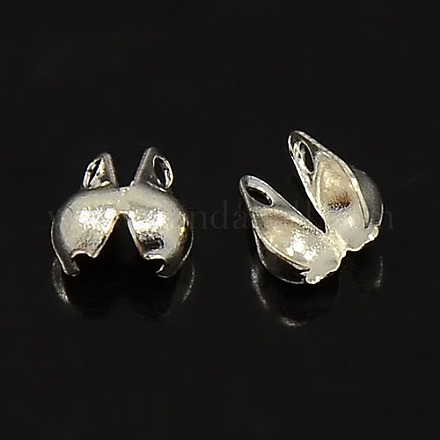 Silver Color Brass Bead Tips X-J0K9T023-1
