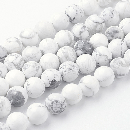 Chapelets de perles de howlite naturelle G-G735-66-10mm-1