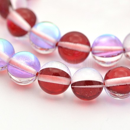 Round Synthetic Moonstone Beads Strands G-M210-10mm-07-1